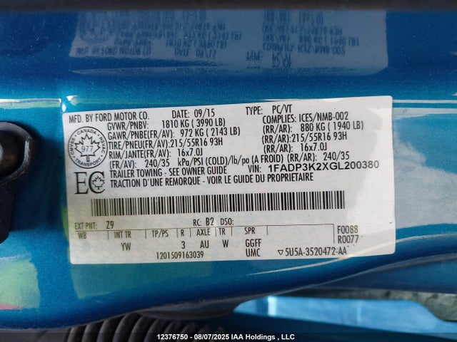 Ford Focus 2016 1FADP3K2XGL200380 Image 9
