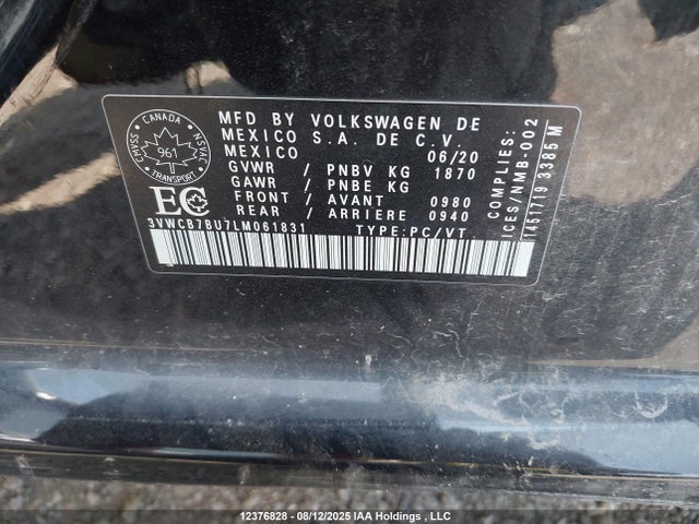3VWCB7BU7LM061831 Volkswagen 1.4 tsi