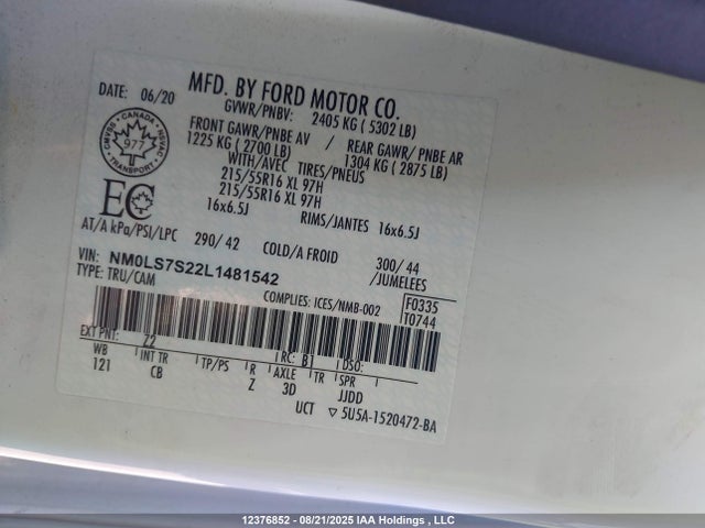 NM0LS7S22L1481542 Ford 2020