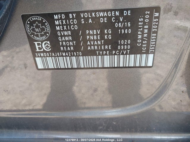 3VWD07AJ6FM421970 Volkswagen 1.8t