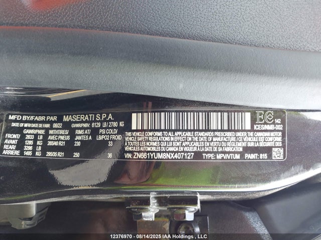 ZN661YUM8NX407127 Maserati m156e