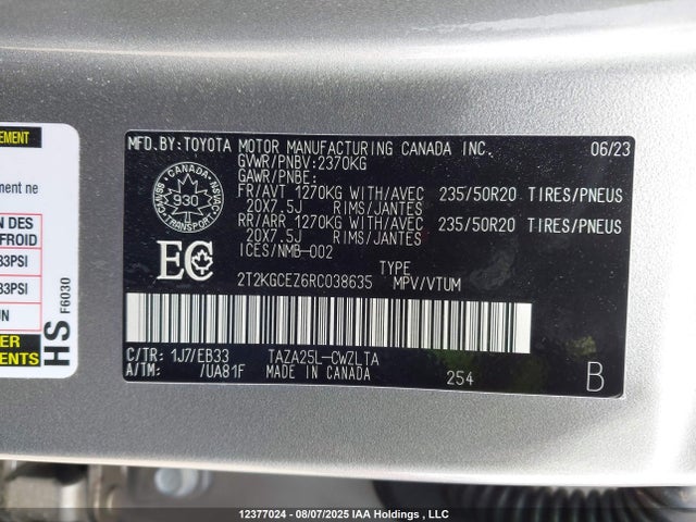 2T2KGCEZ6RC038635 Lexus t24a-fts