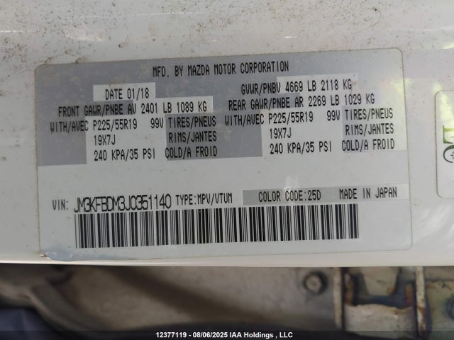 Mazda py cylinder deactivation 2018 JM3KFBDM3J0351140 Image 9