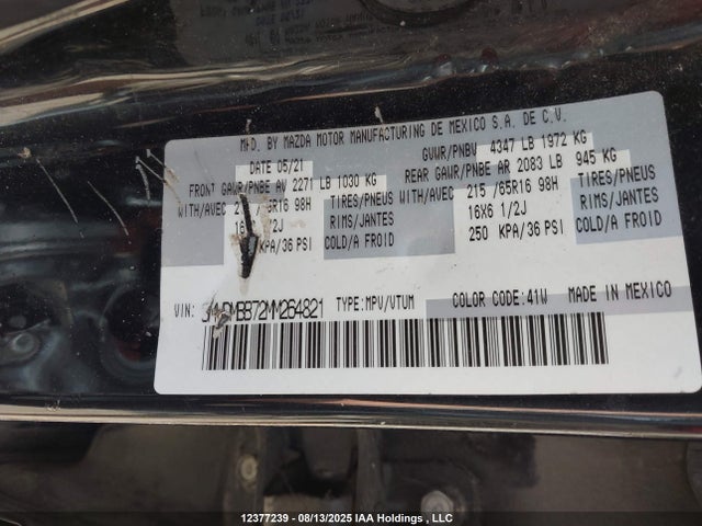 Mazda pe 2021 3MVDMBB72MM264821 Image 9