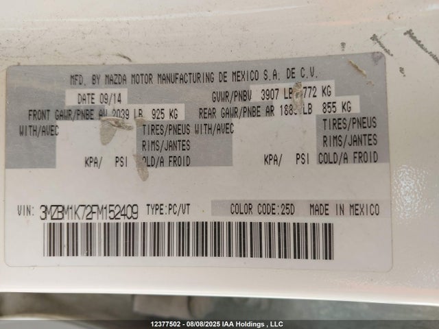 Mazda pe 2015 3MZBM1K72FM152409 Image 19