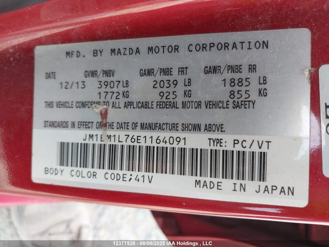 JM1BM1L76E1164091 Mazda pe