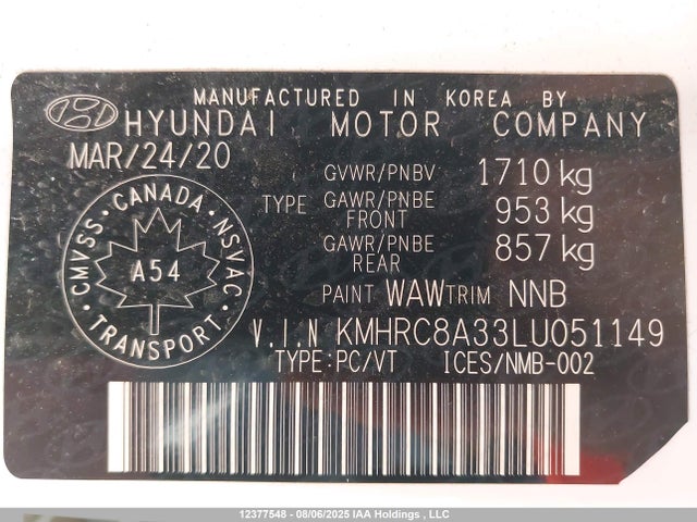 Hyundai mpi gamma ii 2020 KMHRC8A33LU051149 Image 18
