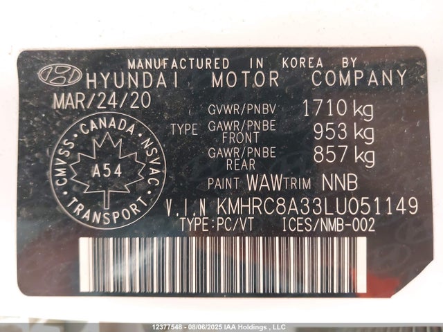 Hyundai mpi gamma ii 2020 KMHRC8A33LU051149 Image 9