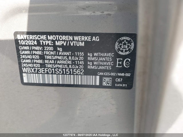 BMW X1 2025 WBX73EF01S5151562 Image 19