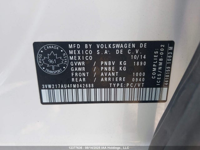 Volkswagen 2015 2015 3VW217AU4FM042688 Image 20