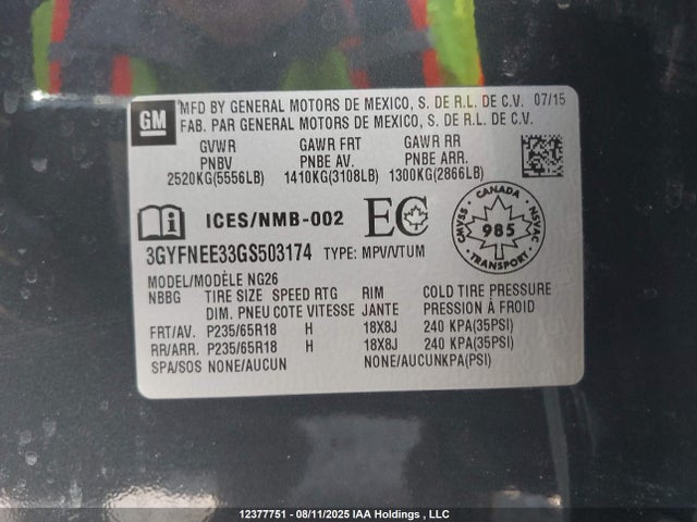 Cadillac lfx - sidi, vvt, e85 max, aluminum 2016 3GYFNEE33GS503174 Image 19