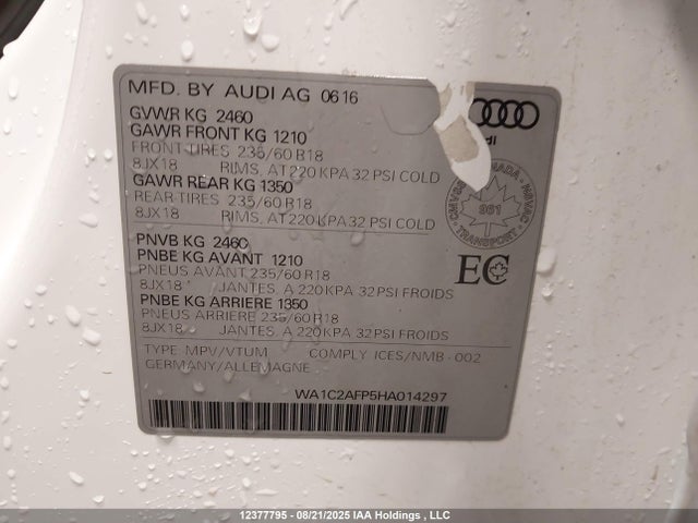WA1C2AFP5HA014297 Audi Q5