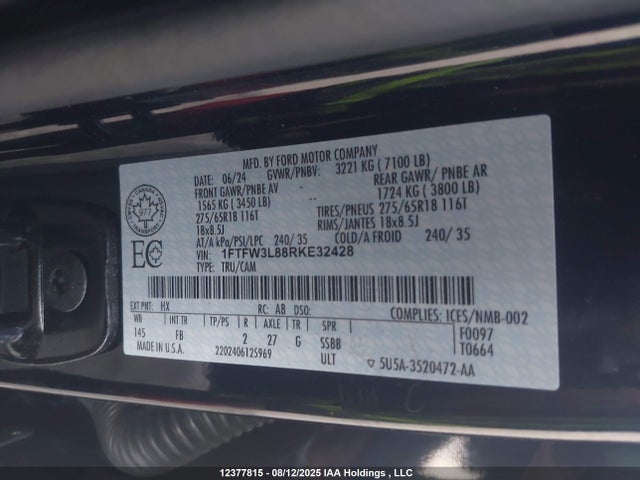Ford gtdi 2024 1FTFW3L88RKE32428 Image 9