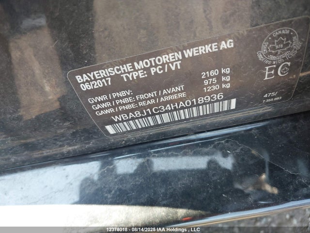 WBA8J1C34HA018936 BMW 2017