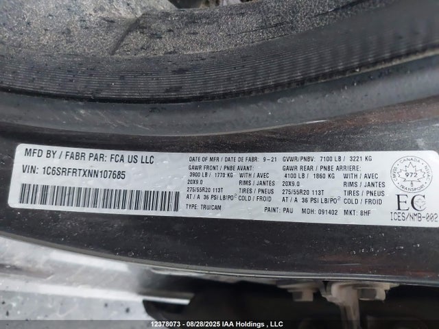 1C6SRFRTXNN107685 RAM 1500