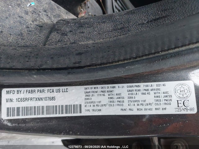 1C6SRFRTXNN107685 RAM 1500