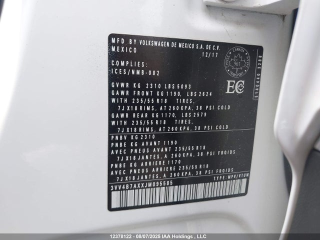3VV4B7AXXJM095585 Volkswagen Tiguan