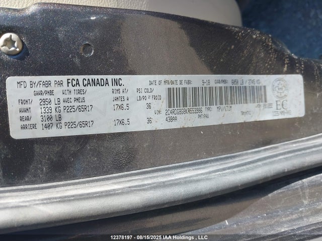 2C4RDGBG8KR553986 Dodge Grand Caravan