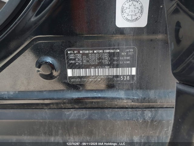 JA4ATVAAXNZ612462 Mitsubishi tc/ic mivec