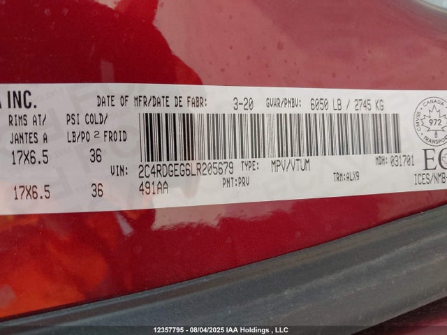 2C4RDGEG6LR205679 Dodge Grand Caravan