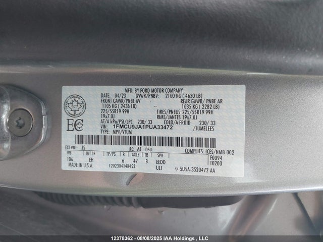 1FMCU9JA1PUA33472 Ford gtdi a