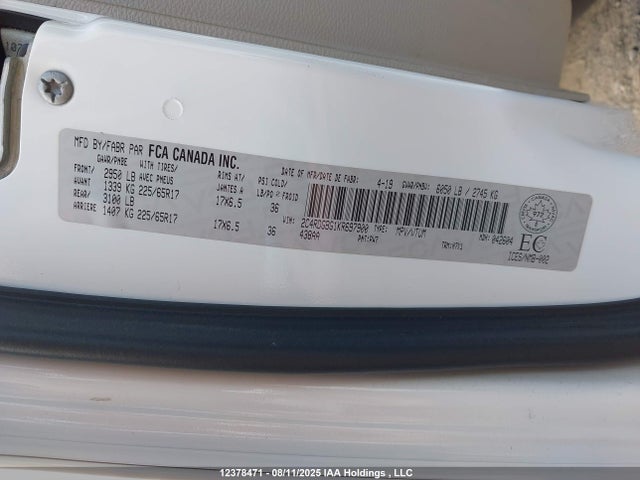 2C4RDGBG1KR697900 Dodge 2019