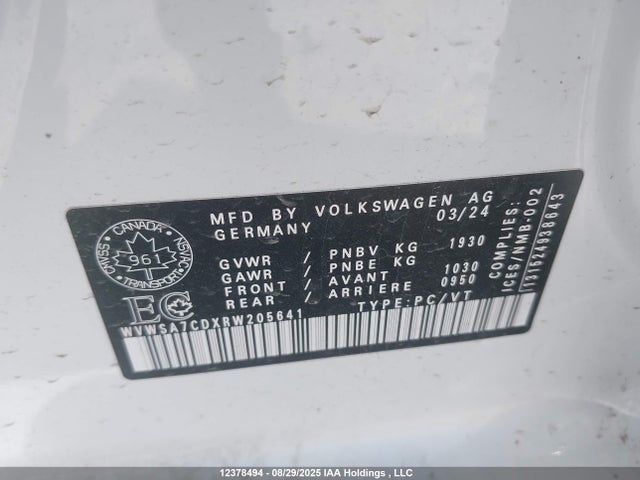 WVWSA7CDXRW205641 Volkswagen 2.0 tsi