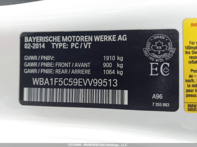 BMW 228I 2014 WBA1F5C59EVV99513 Image 9