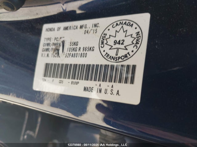 19UUB1F52FA801800 Acura k24w7
