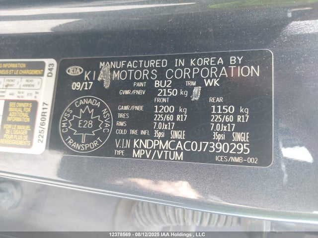 KIA gdi theta ii 2018 KNDPMCAC0J7390295 Image 9