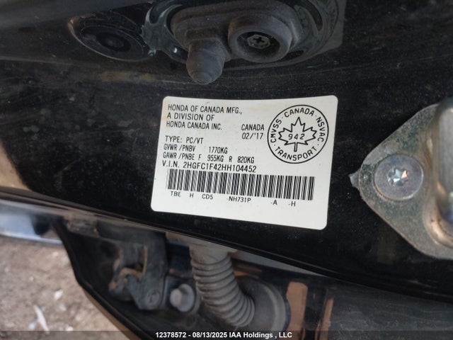 2HGFC1F42HH104452 Honda l15b7