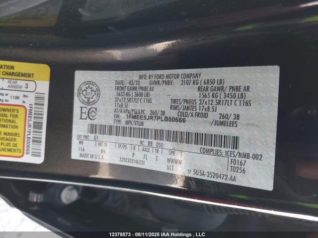 Продаж на аукціоні авто 2023 Ford Bronco Raptor, vin: 1FMEE5JR7PLB00666, номер лоту: 12378573