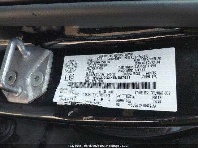 1FMCU9GXXEUB87431 Ford Escape