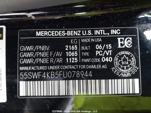 Mercedes-Benz C-Class 2015 55SWF4KB5FU078944 Image 19