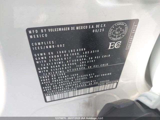 Volkswagen tsi 2025 3VV5C7B24SM063284 Image 9