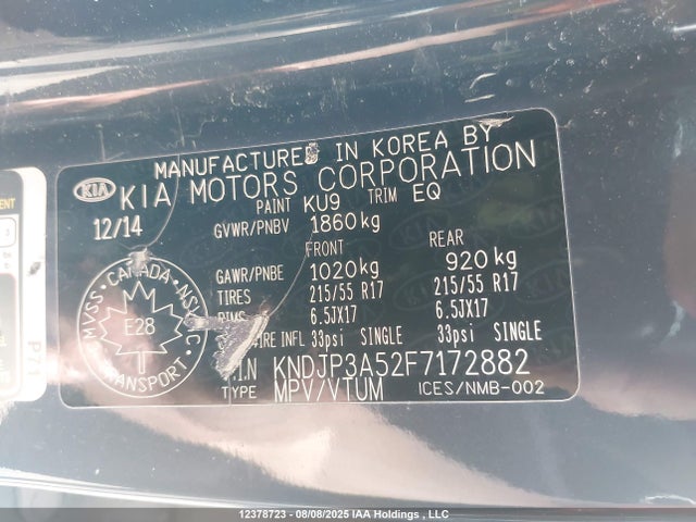 KIA dohc gdi nu 2015 KNDJP3A52F7172882 Image 9