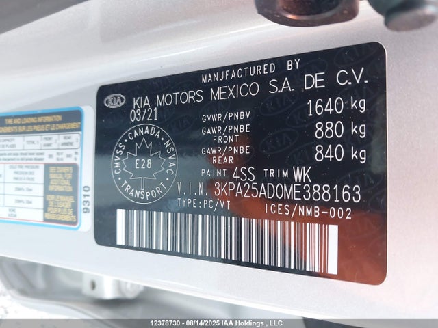 KIA RIO S 2021 3KPA25AD0ME388163 Image 19
