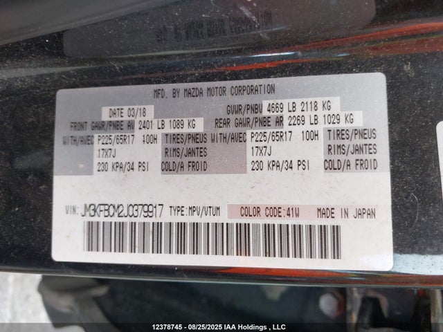 JM3KFBCM2J0379917 Mazda py cylinder deactivation