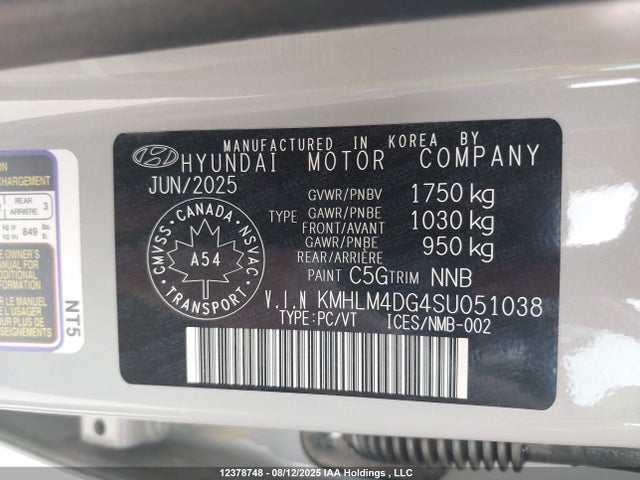 Hyundai mpi nu pe 2025 KMHLM4DG4SU051038 Image 9