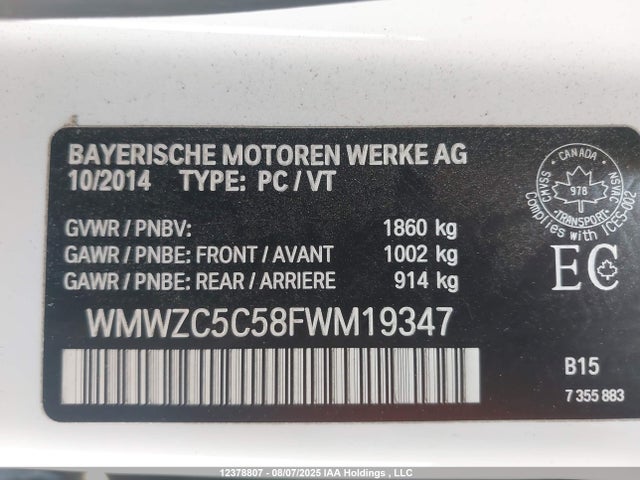 Mini 2015 2015 WMWZC5C58FWM19347 Image 8