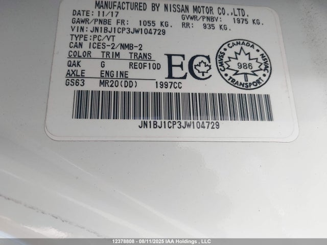 JN1BJ1CP3JW104729 Nissan 2018