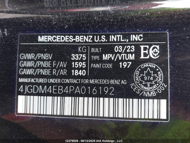 Mercedes-Benz ed 2023 4JGDM4EB4PA016192 Image 9