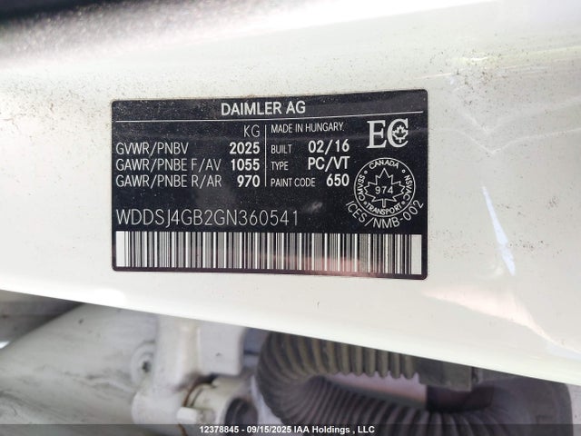 WDDSJ4GB2GN360541 Mercedes-Benz CLA-Class