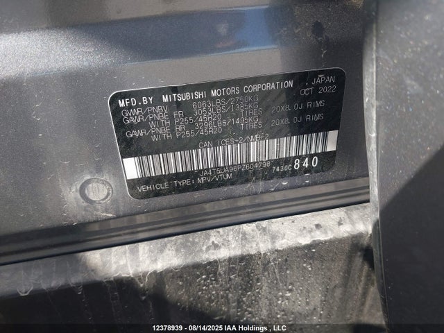 JA4T5UA96PZ604798 Mitsubishi s91-ya1