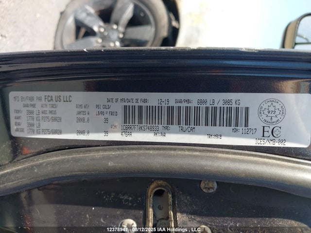 RAM 1500 2019 1C6RR7FT0KS748933 Image 17