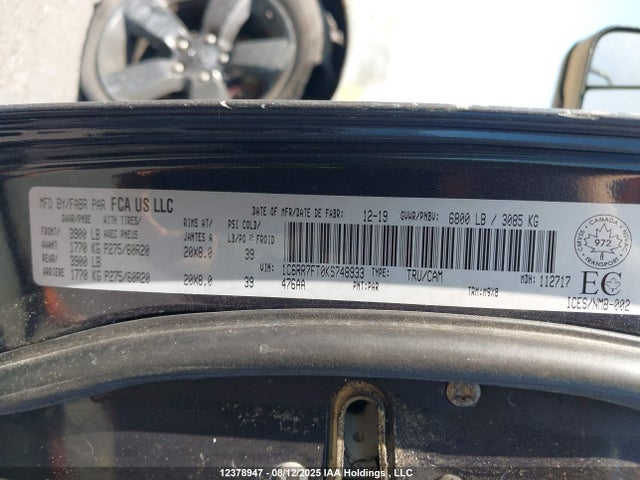 RAM 1500 2019 1C6RR7FT0KS748933 Image 9