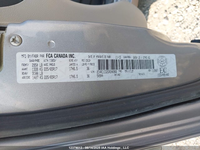 2C4RC1CG2GR206966 Chrysler Town and Country