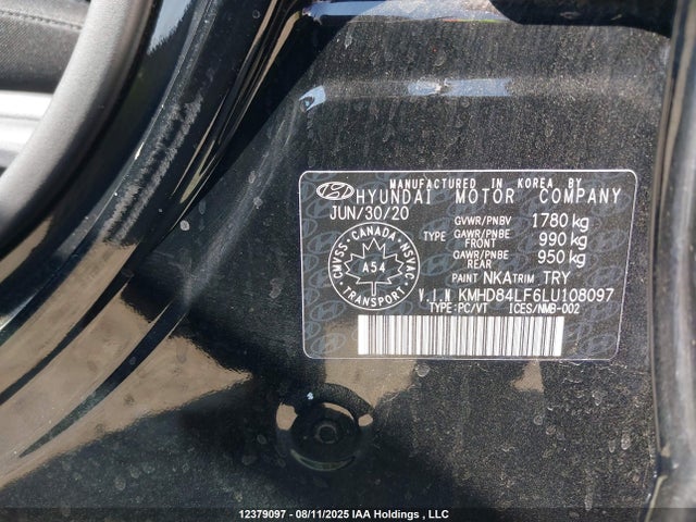 KMHD84LF6LU108097 Hyundai mpi nu