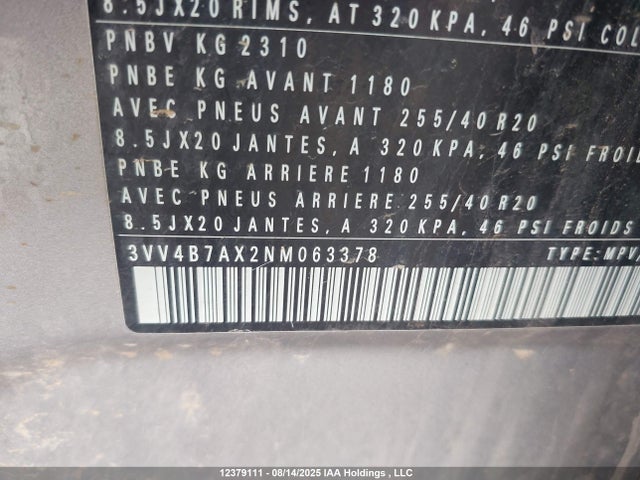 3VV4B7AX2NM063378 Volkswagen Tiguan