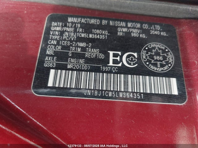 JN1BJ1CW5LW364351 Nissan ROGUE SPORT